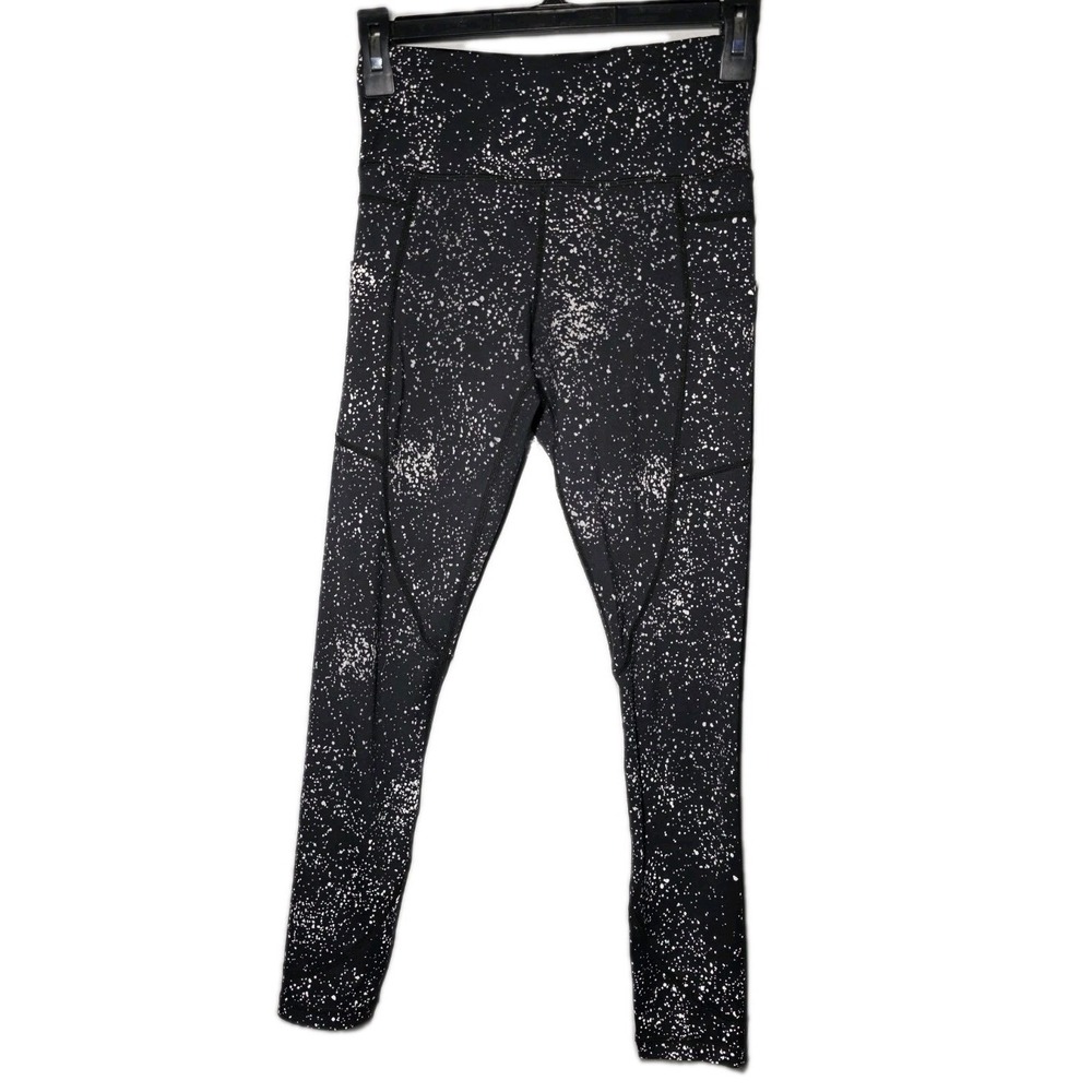 Zyia Active Sz 2 Black‎ Silver Reflective Pocket Light N Tight Hi Rise Leggings